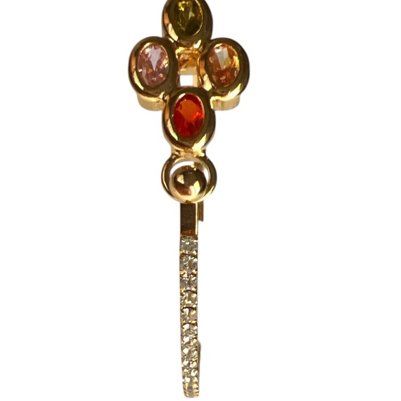 Elegant Gold and Red Bangle Bracelet - Picture 6 of 7
